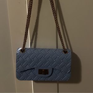 Baby Blue Knit Purse